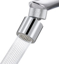 Hibbent Dual-function Metal Faucet Aerator, 2-Flow Big Angle Rotate Kitchen Sink Aerator 360 Degree Swivel Sink Sprayer Attachment, 55/64 Inch Female Thread, Chrome