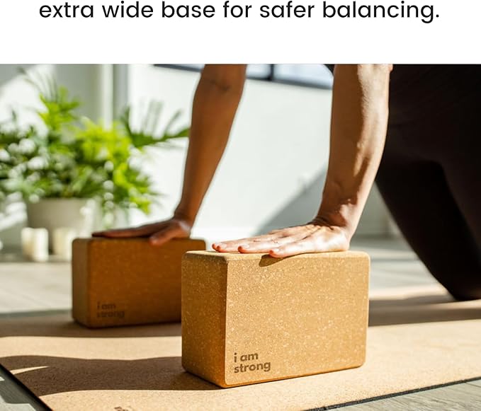 Premium Cork Yoga Blocks - Extra Large Yoga Block 2-Pack or Extra Tall 1-Pack for Inflexible Yogis | Natural, High-Density Cork for Superior Support & Stability | Optional Yoga Strap & Gift Box-FlexoryFit