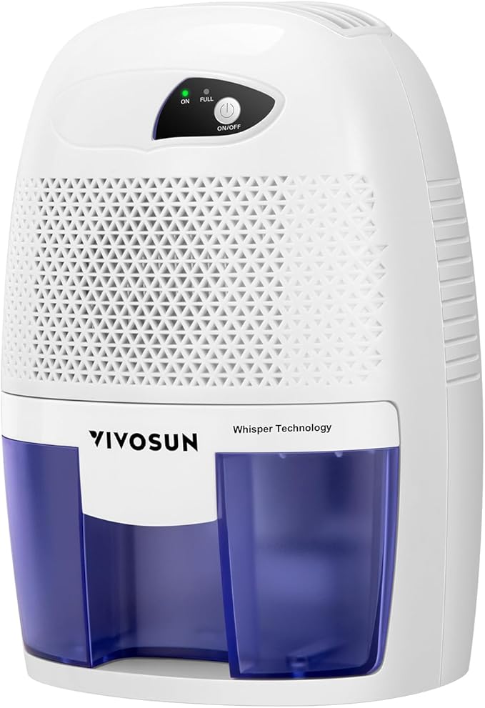 VIVOSUN Electric Mini Dehumidifier, Ultra-Quiet 225 Sq. Ft. Dehumidifier with 500ML Water Tank, Indicator Light and Auto Shut-Off Function for Home, Bedroom, Bathroom, Closet