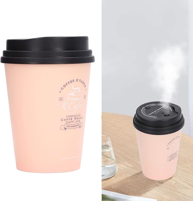 Zerodis Humidifier 300ml Car Humidifier Mini Desktop Humidifier Coffee Cup Shape Humidifier USB Humidifier()