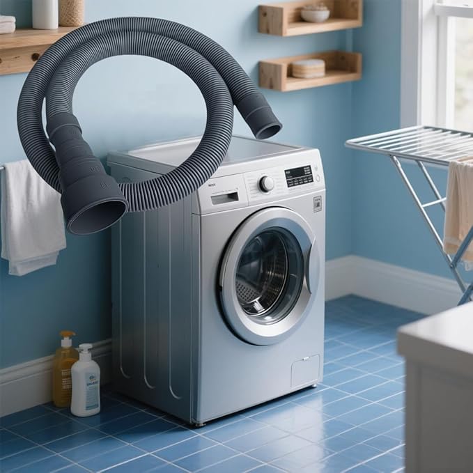 Washing Machine Drain Hose, Universal Flexible Drain Hose Extension Kit for LG/GE/Samsung Washer, Dishwasher, With 1 Extension Adapter,4 Clamps,1 U-Bend Holder (4.9feet)