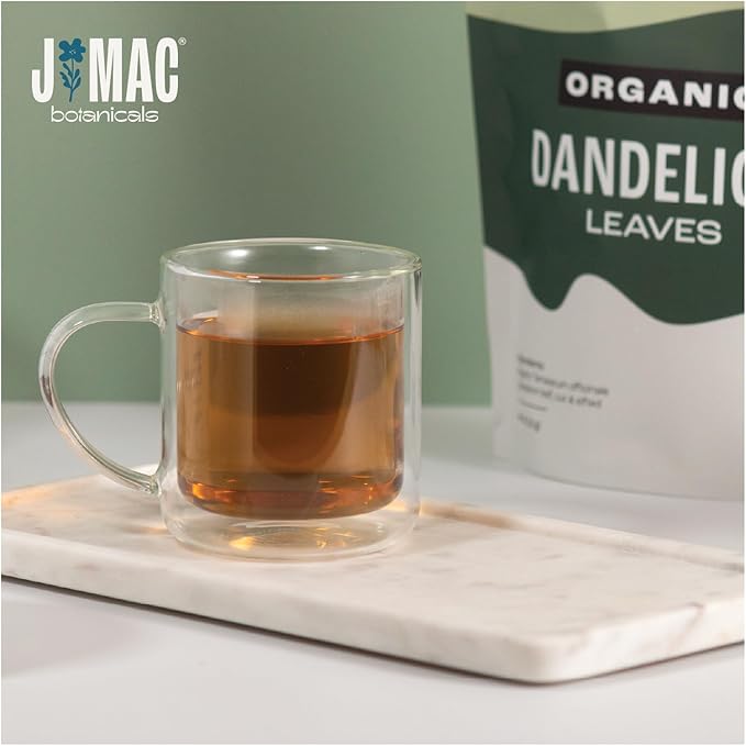 J Mac Botanicals, Organic Dandelion Leaves (4 oz bag) USDA Certified Organic Dandelion leaf tea, te diente de leon organico, Packaged in the USA, Cut and Sifted, No Caffeine-FlexoryFit