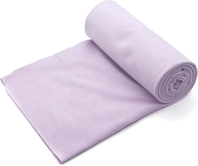 Eunzel Hot Yoga Towel, Super Absorbent Yoga Mat Towel Soft Suede Microfiber Non-Slip Towel for Bikram Pilates and Yoga Mats 72" x 26.5", Taro Purple-FlexoryFit