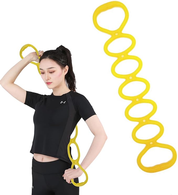 7 Ring Stretch Resistance Exercise Band, BetterJonny Workout Bands Yoga Stretching，Foot, Leg and Arm Exerciser for Home or Fitness Center Workout Walking Exercise-FlexoryFit