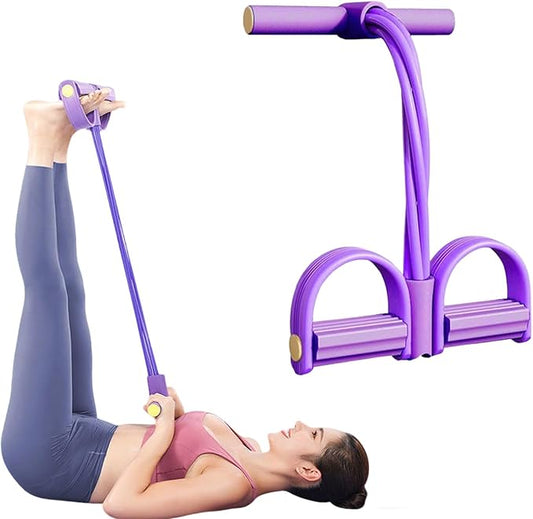 2025 Upgrade Multifunction Tension Rope or Exercise Sit Up Exercise Equipment,Pedal Ankle Puller,Bands-6 Tube Pedal Ankle Puller for Women Men-FlexoryFit