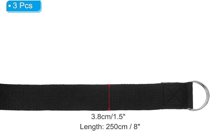 PATIKIL Yoga Strap for Stretching Cotton Yoga Belt with Adjustable Metal D-Ring Buckle Stretch Band for Fitness Pilates-FlexoryFit