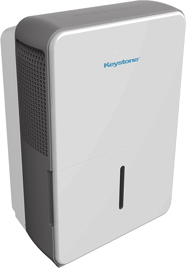 Keystone 50-Pint Portable Dehumidifier for Extra Large Rooms up to 4,500 Sq.Ft. with Auto-Shutoff & Timer - Quiet Home Dehumidifier and Moisture Absorber For Basement, Garage, Living Room