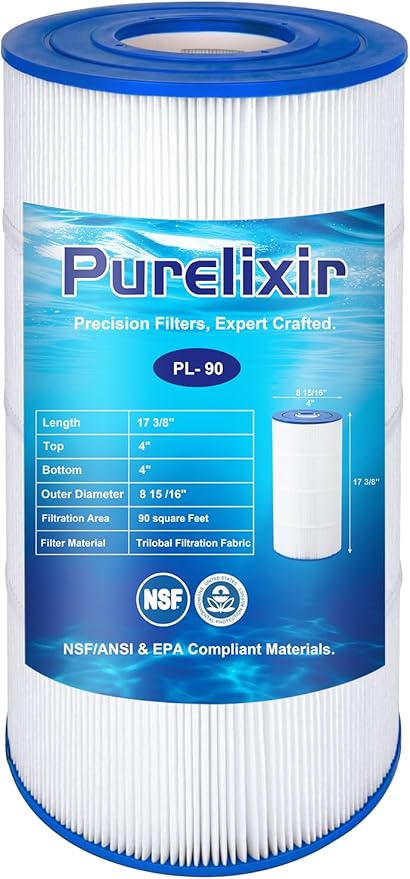NSF Certified Pool Filter Cartridge Compatible with Hayward C900, CX900RE, Pleatco PA90, Unicel C-8409, Filbur FC-1292, Sta-Rite PXC95, Ultral-B6, 90 sq.ft, L x OD: 17 3/8" x 8 15/16" 1 Pack