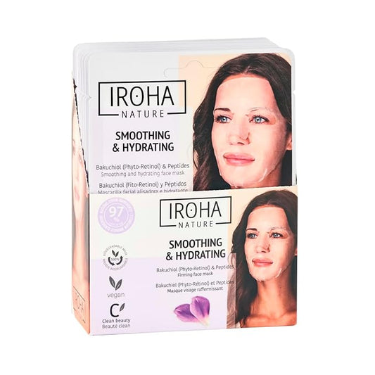 IROHA NATURE Firming & Anti-Aging Tissue Face Mask with Phyto Retinol (Bakuchiol) & Peptides (Pack of 15) | Improves Firmness & Elasticity | Results in 15 Minutes | Cruelty-Free-FlexoryFit