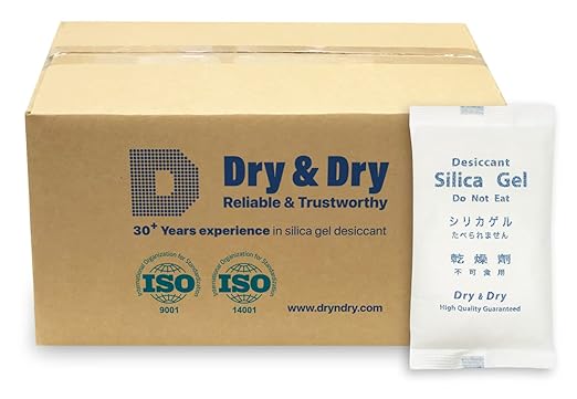 Dry & Dry 400 Gram [50 Packet] Silica Gel Packets, Desiccant Packs, Silica Gel - Rechargeable Silica Packets, Silica Gel Packs