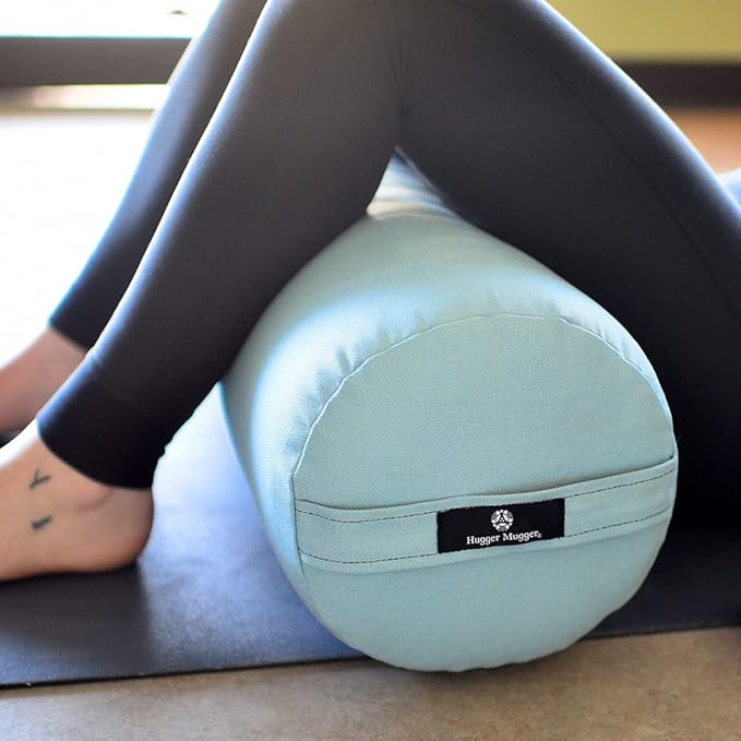 Hugger Mugger Round Yoga Bolster - Firm Round Shape, Higher Profile, Great Under Knees, Soft Support, Handmade in The USA-FlexoryFit