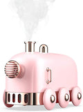 Portable Mini Humidifier, 300ml Cute Train Small Humidifier, Cool Mist Diffuser for Desktop / Office / Bedroom, Ultra Quiet, LED Light Function, USB Charge, Auto Shut Off