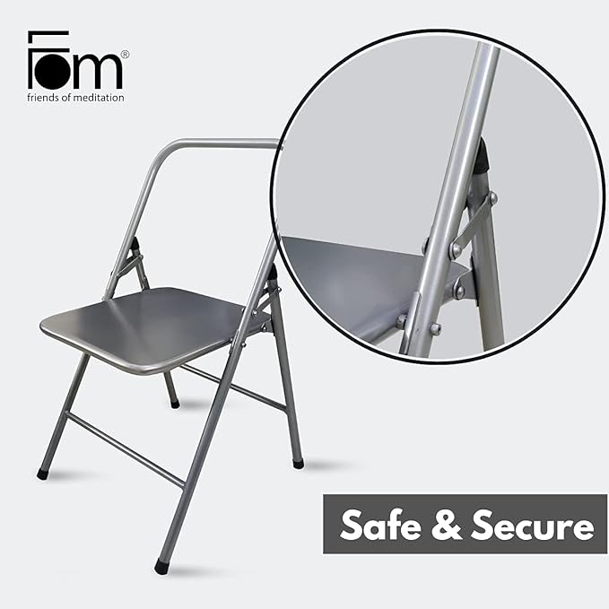 California Wellness Backless Yoga Chair with Yoga Book | Portable Folding Chair | Iyengar Yoga Chair | Flexibility & Strength Training Tool | Yoga Chairs for Adults | Supports Balance Handstand-FlexoryFit