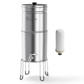 Culligan with MaxClear Technology 2.25 Gallon Gravity Water Filter System, Brushed Countertop Ceramic Water Filter NSF/ANSI Certified to Reduce Lead, Microplastics & Total PFAS, with 1 Filter