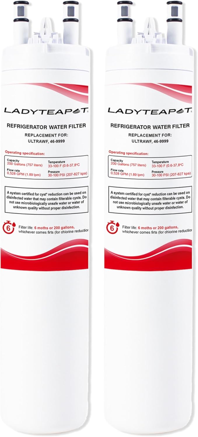 Filter Replacement Water, Compatible with Frigidaire ULTRAWF, Pure Source Ultra, Kenmore 9999, 469999, 46-9999, A0094E28261, Height 11 inches (2-Pack)