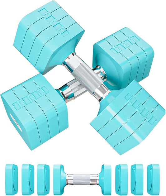 15LB 20LB 50LB Adjustable Dumbbell Set Free Weights Dumbbells Set for Women Men Hand Weights Sets Adjust Dumbbell Weight Sets for Home Gym Exercise Workout Strength Training Equipments-FlexoryFit