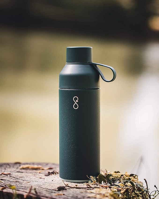 Ocean Bottle - Recycled Stainless Steel Drinks Reusable Water Bottle - Eco-Friendly & Reusable - Forest Green - 17 oz