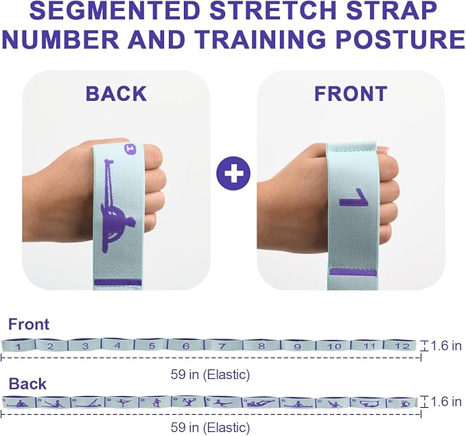 Elastic Yoga Stretching Strap with Loops, CEILIWEN Stretch Straps For Physical Therapy, Pilates Stretch Band, Elastic Exercise Bands, Leg Stretching Strap, Stretch Resistance Bands For Exercise-FlexoryFit