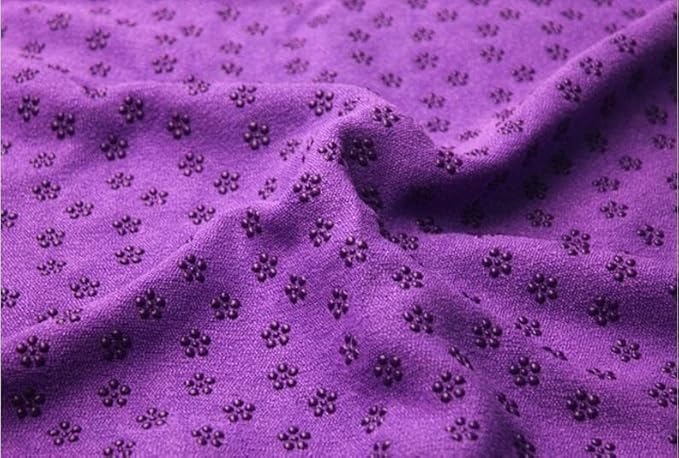 IBL-Yoga Towel, Hot Yoga Mat Towel - Sweat Absorbing Non-Slip for Hot Yoga, Pilates and Workout, 24x72 inches with Grip Dots (Purple)-FlexoryFit