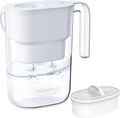 Waterdrop Water Filter Pitcher with 1 Filter, 5X Times Lifetime, Lasts 200 Gallons, for Fridge, Countertop and Gift, Reduces PFOA/PFOS, Chlorine, 7-Cup Capacity, Elfin, White
