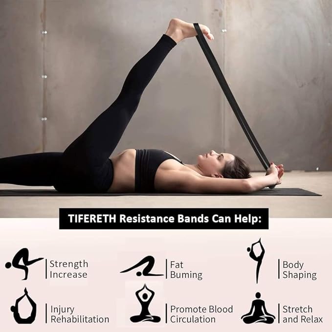 Resistance Bands Set with Carrying Bag, 4 Color-Coded Pull Up Assistance Bands for Exercise, Workout, Fitness-FlexoryFit