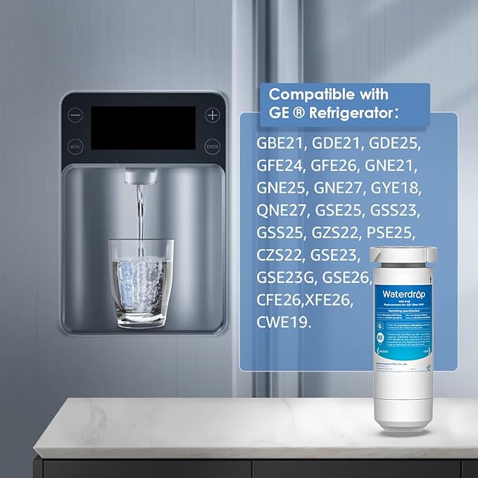 Waterdrop XWF Replacement for GE® XWF Refrigerator, GE® XWF Water Filter, WR17X30702, 3 Filters（Not XWFE®)