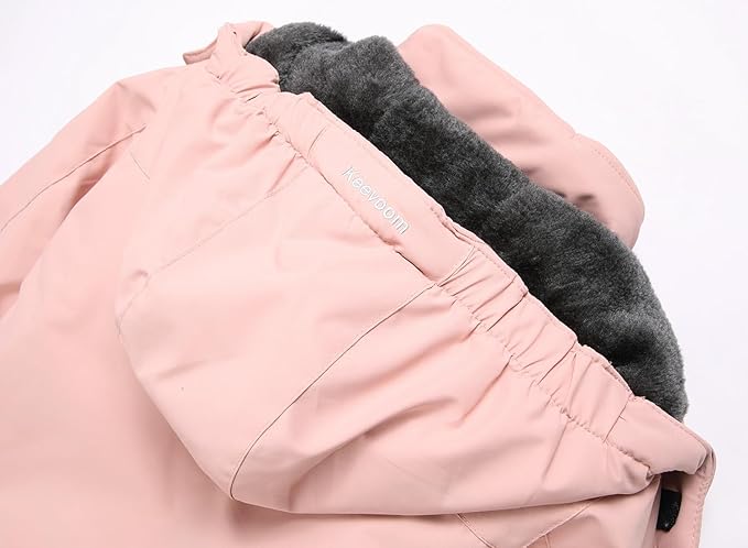 Keevoom Girl's Ski Jacket Winter Warm Thick Snow Coat Windproof Kids Outdoor Hooded Jackets-FlexoryFit