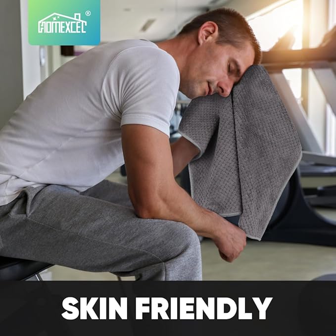 HOMEXCEL Gym Towels 3 Packs, (16x27 inches) Highly Absorbent Yoga Towel, Ultra Soft Hand Towels for Daily Use, Fast Drying Microfiber Workout Towels for Gym, Spa, Fitness, Camping, Hotel-FlexoryFit