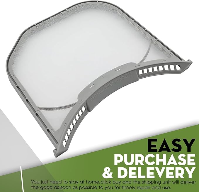 Upgraded DLEX2801L DLEX3001R DLEX2801W DLEX3001W DLGX4371W/00 DLGX4371K/00 DLEX4370W/00 DLEX4370K/00 Dryer Lint Filter Stainless Steel Mesh Screen Replacement for LG Dryer