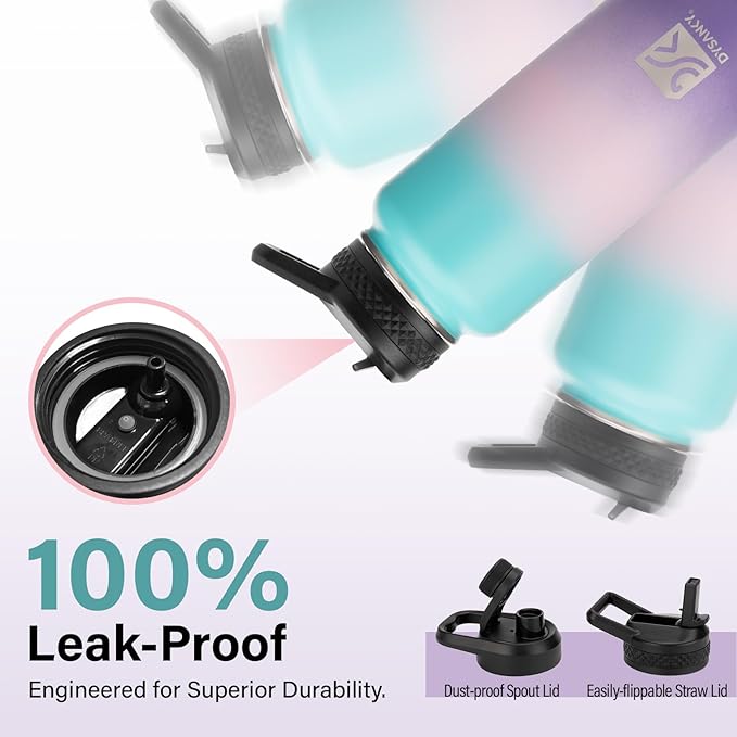Insulated Water Bottle | Thickened Stainless Steel Vacuum Metal | Portable Sports Water Jug for Gym and Hiking with Straw, Carrier Bag, Handle Strap | BPA-Free 32 oz-FlexoryFit