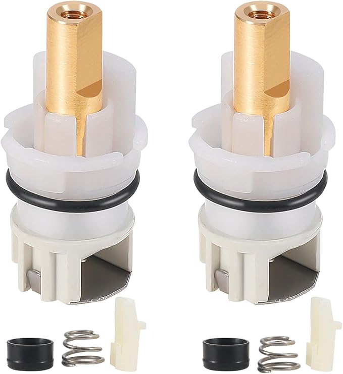 RP25513 Faucet Stem Assembly Compatible with Delta Two Handle Faucet Repair Kit with RP4993 Rubber Seat and Spring, Replacement Stems Cartridges for Delta Bathtub Shower Sink Bathroom Faucet, 2-PACK