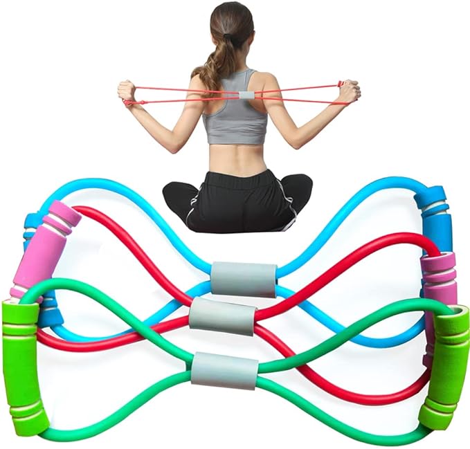 Fitness 8 Yoga Pulling Rope Resistance Band & Arm Resistance Bands Workout Chest Arm and Shoulder Stretch Bands Exercise Equipment-FlexoryFit