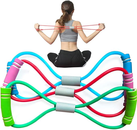 Fitness 8 Yoga Pulling Rope Resistance Band & Arm Resistance Bands Workout Chest Arm and Shoulder Stretch Bands Exercise Equipment-FlexoryFit