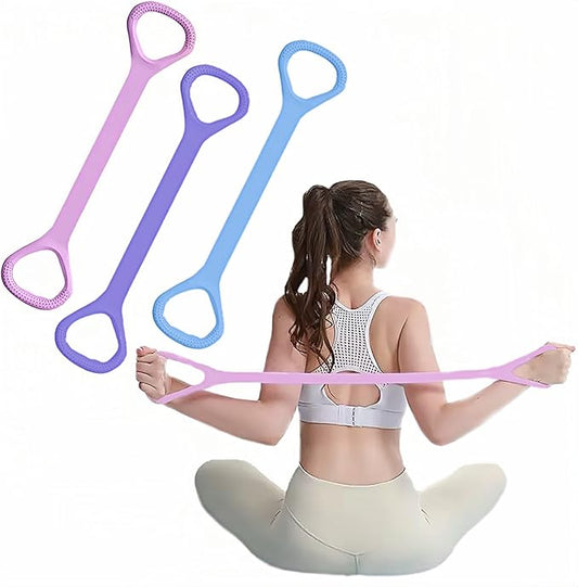 Figure 8 Fitness Resistance Band, Elastic Bands for Working Out,Arm,Back Training Elastic Ropes, Exercise Equipment for Yoga, Pilates,Physical Therapy,Stretching（3 Pack）-FlexoryFit