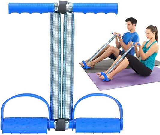 Elastic Sit Up Equipment, Pull Rope Dual Spring Tension Foot Pedal Sit Up Equipment for Abdominal, Leg Exerciser Tummy Trimmer Sport Fitness Slimming Training Bodybuilding at Home Gym-FlexoryFit