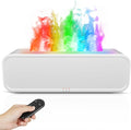 Eseential Oil Diffuser, 250ml Flame Oil Diffuser - Aromatherapy Humidifier, Sound Activated Flame Effect, Rainbow Flame, Music Sync, Remote Control - Perfect for Bedroom Home Office Yoga (White)
