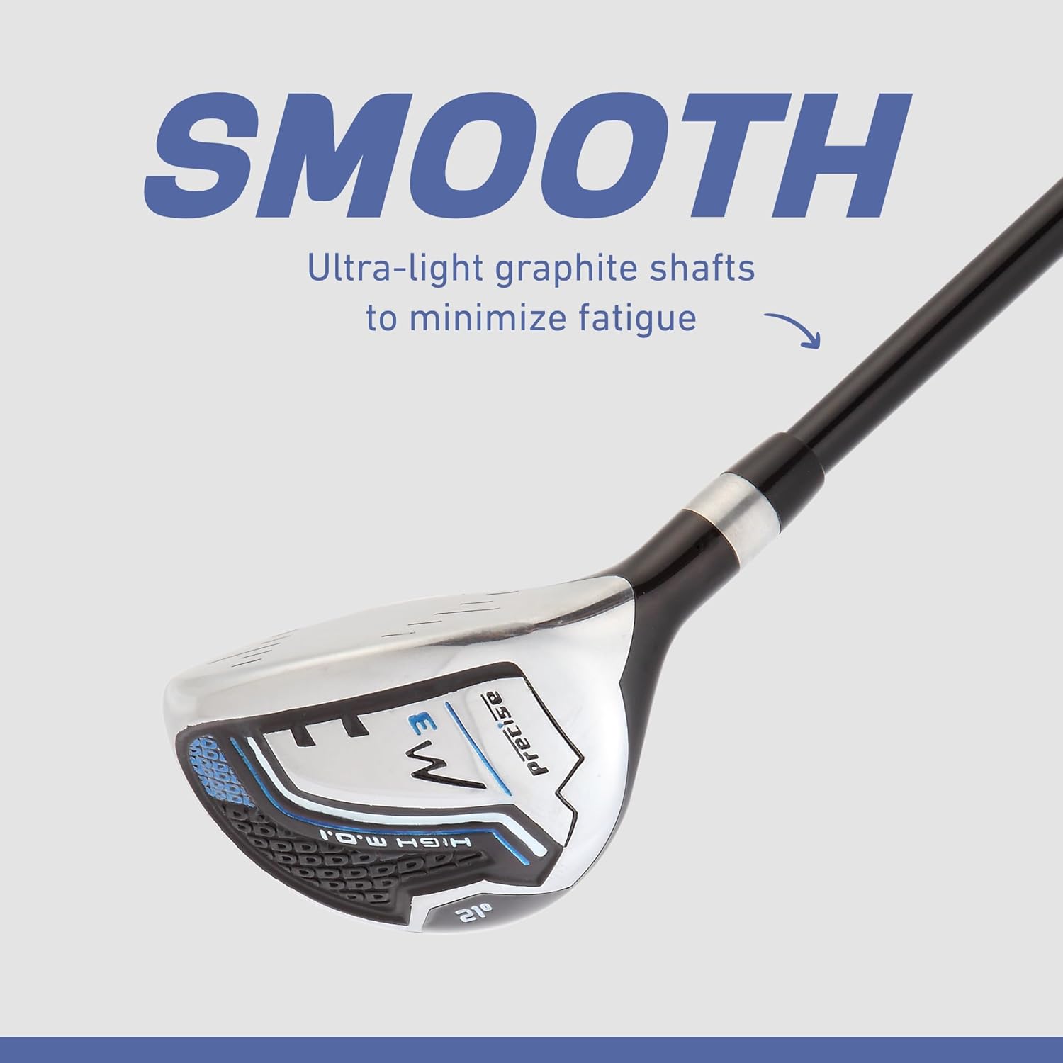 Precise M3 Men's Complete Golf Club Set, Includes Driver, Fairway, Hybrid, 6-PW, Putter, Stand Bag, 3 H/C's, Men’s Golf Clubs Full Set Right Handed, Regular, Petite or Tall Size