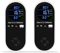 2 Packs Combination Gas & Carbon Monoxide Detector, 4-in-1 Natural Gas Detector & Carbon Monoxide Alarm with Temperature(°F) & Humidity,Propane & CO Detector for Home,RV,Apartment