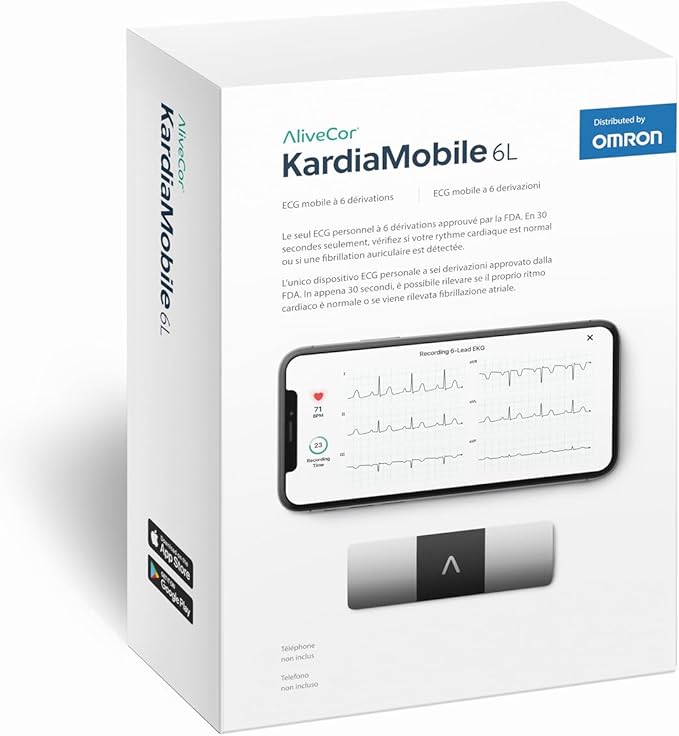 KardiaMobile 6-Lead Personal EKG Monitor – Six Views of The Heart – Detects AFib and Irregular Arrhythmias – Instant Results in 30 Seconds – Works with Most Smartphones-FlexoryFit
