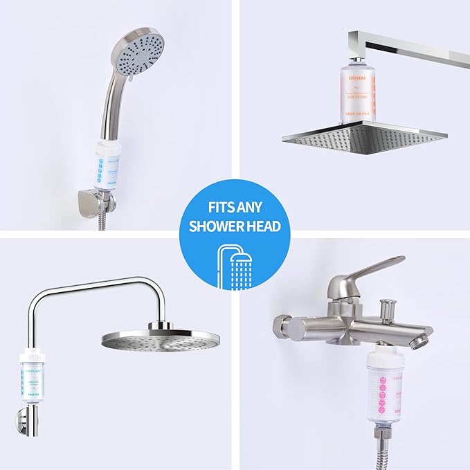 HubiCare Shower Infuser - Vitamin C Shower Head Filter, Hard Water Softener, Chlorine & Fluoride Shower Filter, Water Purifying Filtered Shower Head with Beads (Forest Walk Refill)