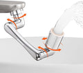 Spurtar 1440° Sink Faucet Aerator Extension Swivel Faucet Extender for Toddlers, 2 Sprayer Modes Rotatable Bathroom Kitchen Head Replacement Tap Attachment with Filter for G 1/2", 55/64",15/16"