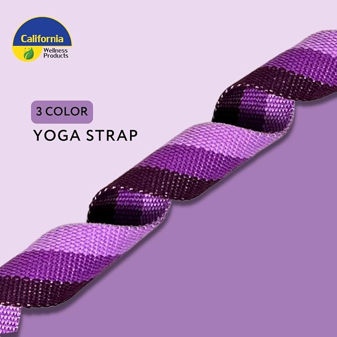 California Yoga Strap | Yoga Belt with Safe Adjustable D-Ring Buckle for Pilates | Stretching Strap | Exercise Bands | Physical Therapy | Improves Sitting Posture-FlexoryFit