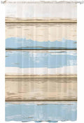 Sheer Curtains 84 Inches Long, Vintage Geometric Blue Semi Sheer Curtains Light by Unknown
