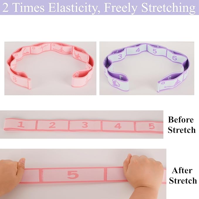 Elastic Yoga Stretching Strap with Loops, CEILIWEN Stretch Straps For Physical Therapy, Pilates Stretch Band, Elastic Exercise Bands, Leg Stretching Strap, Stretch Resistance Bands For Exercise-FlexoryFit