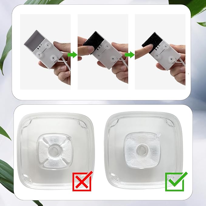 16Pcs Pet Fountain Filters Replacement, Compatible with 95Oz/2.8L Dog & Cat Water Fountain, 8 Carbon + 8 Sponge Filters