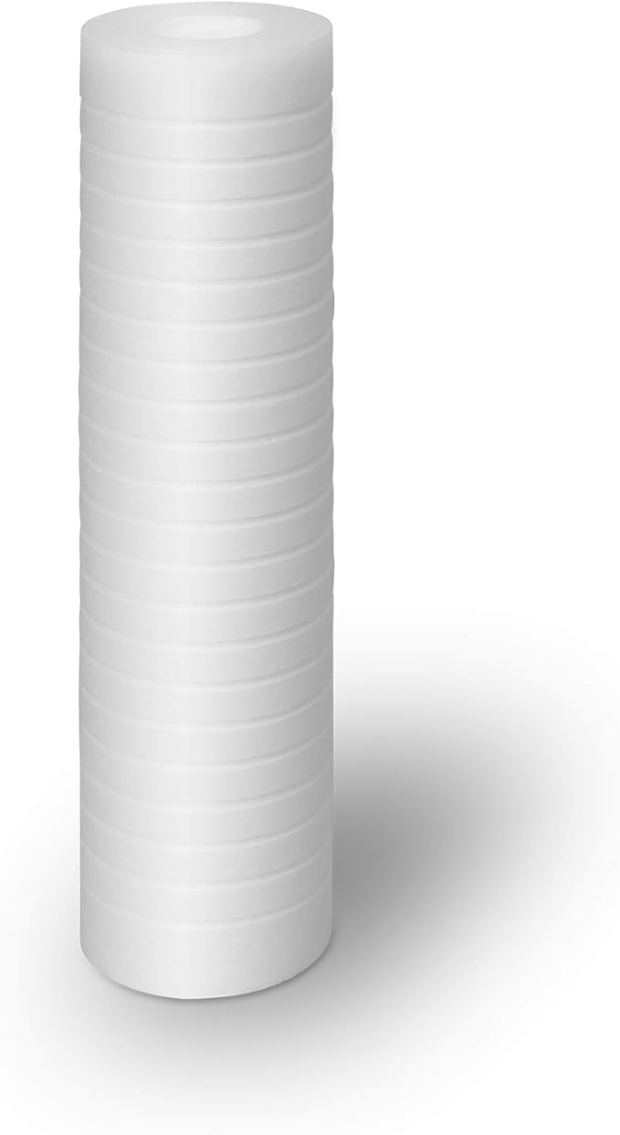 Grooved Sediment Water Filter Cartridge by Ronaqua 10"x 2.5", Four Layers of Filtration, Removes Sand, Dirt, Silt, Rust, made from Polypropylene (4 Pack, 5 Micron)