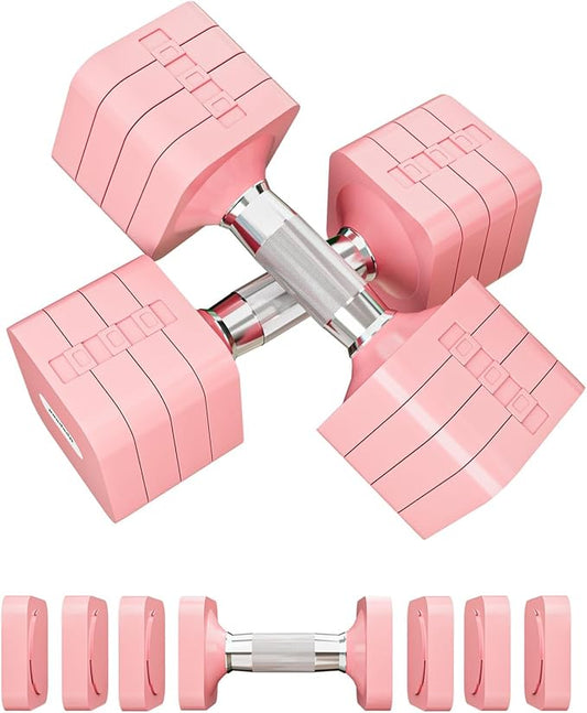 15LB 20LB 50LB Adjustable Dumbbell Set Free Weights Dumbbells Set for Women Men Hand Weights Sets Adjust Dumbbell Weight Sets for Home Gym Exercise Workout Strength Training Equipments-FlexoryFit