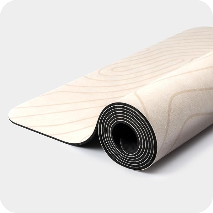 4mm Cushioned Exercise Mat for Yoga & Pilates - Anti Slip, Polyurethane with Suede Top & Carrying Strap-FlexoryFit