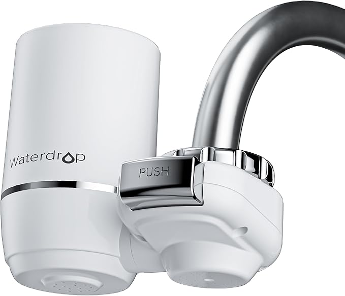 Waterdrop Sink Filter Water Faucet for Skin Care, Bathroom Faucet Filter, 320 Gallons, NSF Certified Water Purifier, 0.01μm Ultra-Filtration System, Reduces Chlorine Lead-Free Material, 1 Filter White