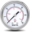 SENCTRL 0-30 Psi Low Pressure Gauge, 1/4 NPT Back Mount, Waterproof, Stainless by senctrl